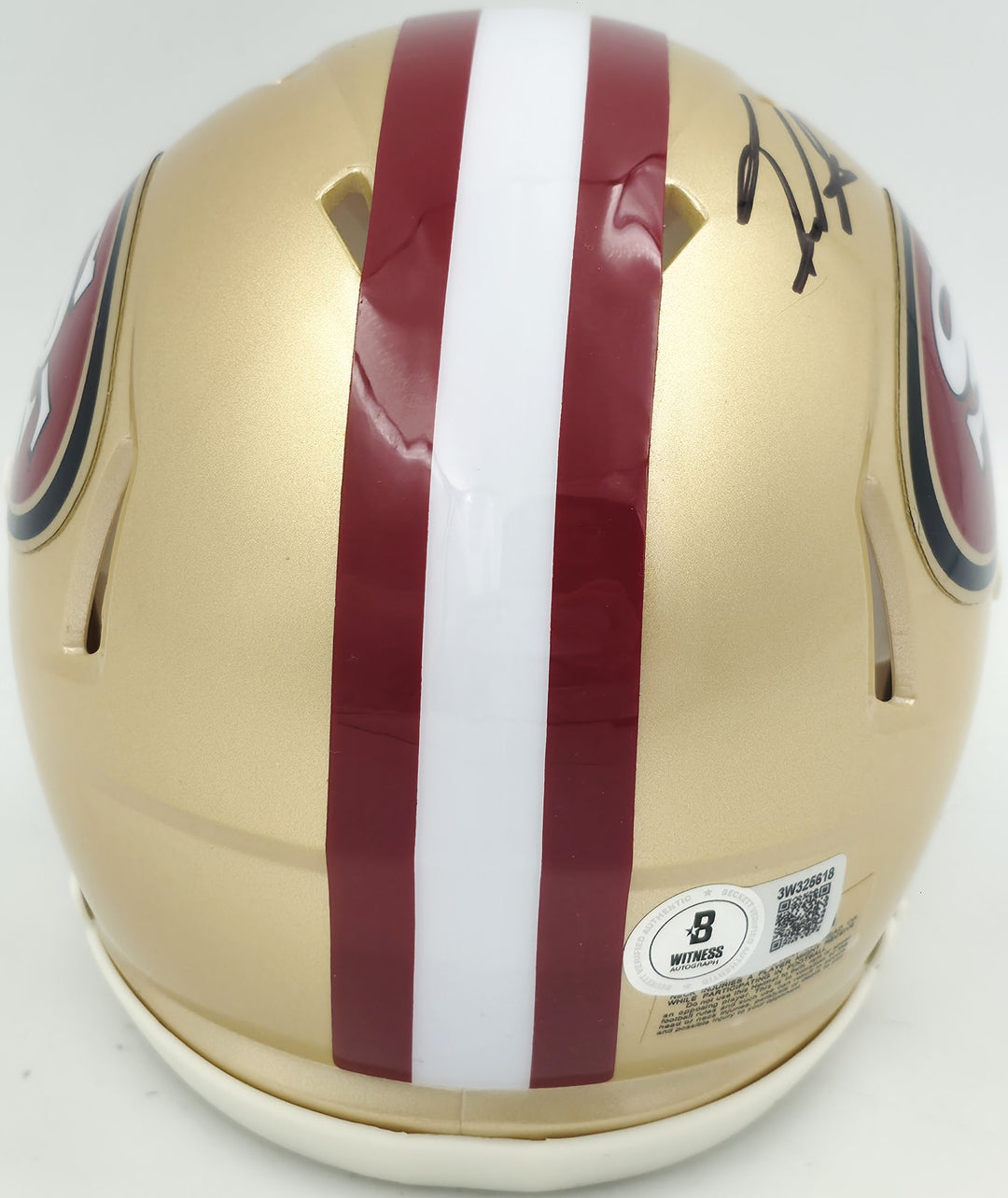 Isaac Guerendo Signed San Francisco 49ers Gold Speed Mini Helmet Beckett Witness