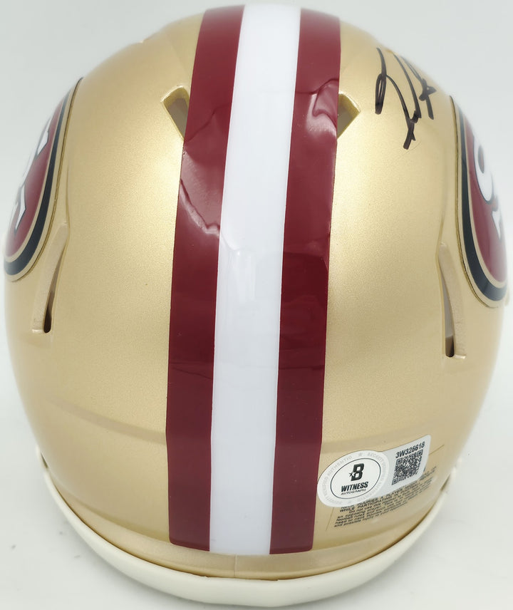 Isaac Guerendo Signed San Francisco 49ers Gold Speed Mini Helmet Beckett Witness