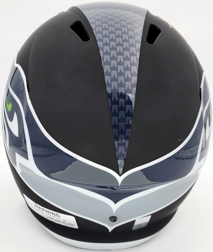 Russell Wilson Signed Seahawks Matte Black Speed Full Size Replica Helmet In