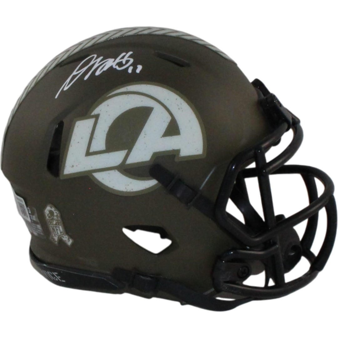Davante Adams Autographed Los Angeles Rams 22 STS Mini Helmet Beckett WIT 55037