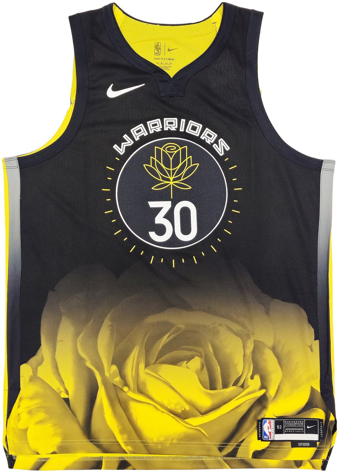 Warriors Stephen Curry Auto Black Nike Authentic City Jersey 52 +2 Beckett
