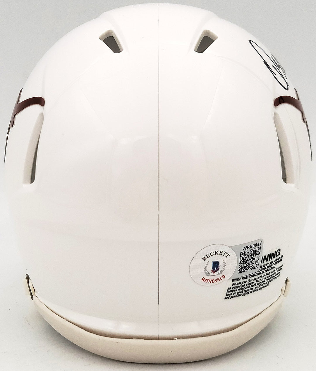 Quinn Ewers Autographed Signed Texas Longhorns White Speed Mini Helmet Beckett