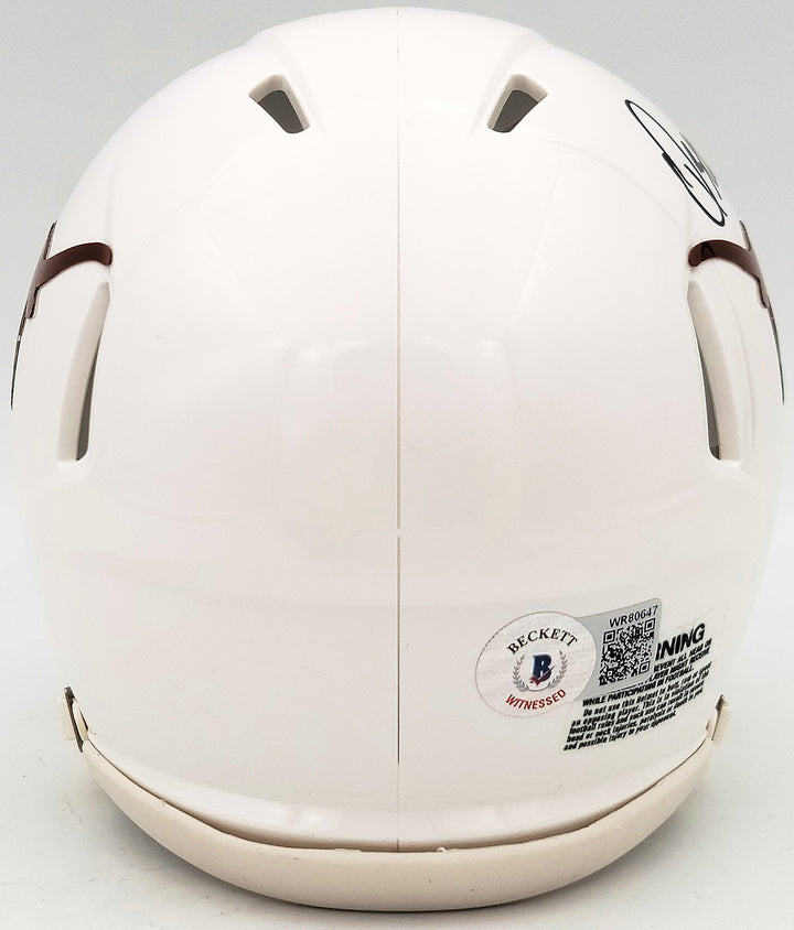 Quinn Ewers Autographed Signed Texas Longhorns White Speed Mini Helmet Beckett