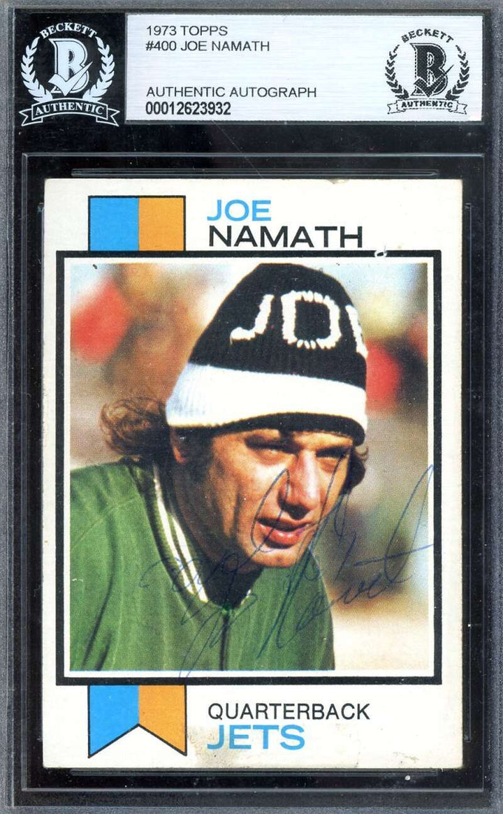 Joe Namath Beckett BAS Vintage Signed 1973 Topps Autograph