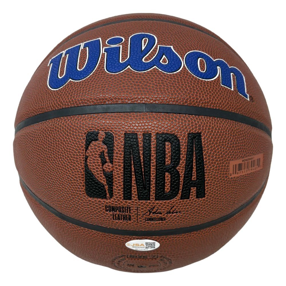 Dennis Rodman Signed Detroit Pistons NBA Wilson Logo Basketball JSA QR
