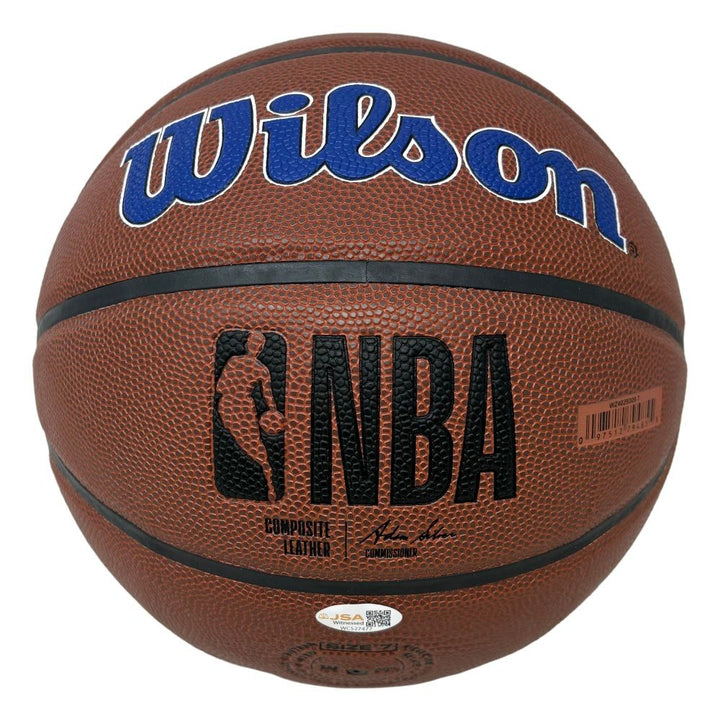 Dennis Rodman Signed Detroit Pistons NBA Wilson Logo Basketball JSA QR