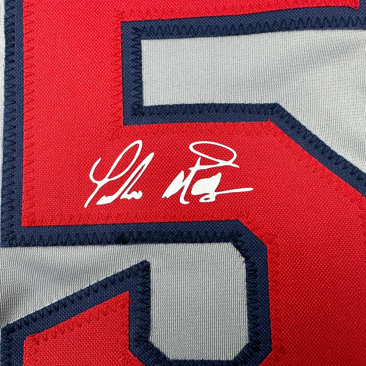 Facsimile Autographed Pedro Martinez Boston Grey Reprint Auto Jersey Men's XL