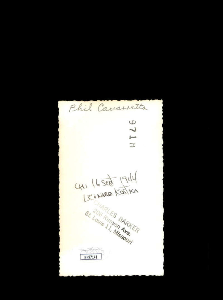Phil Cavarretta JSA Coa Signed Vintage 3x5 1944 Original Chicago Cubs Photo