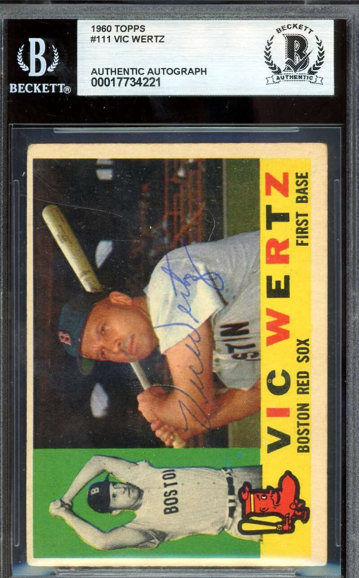 Vic Wertz Beckett BAS Vintage Signed 1960 Topps Autograph
