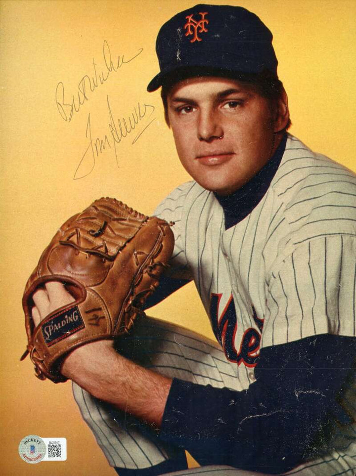 Tom Seaver Beckett BAS Signed  Vintage 8x10 Photo Autograph