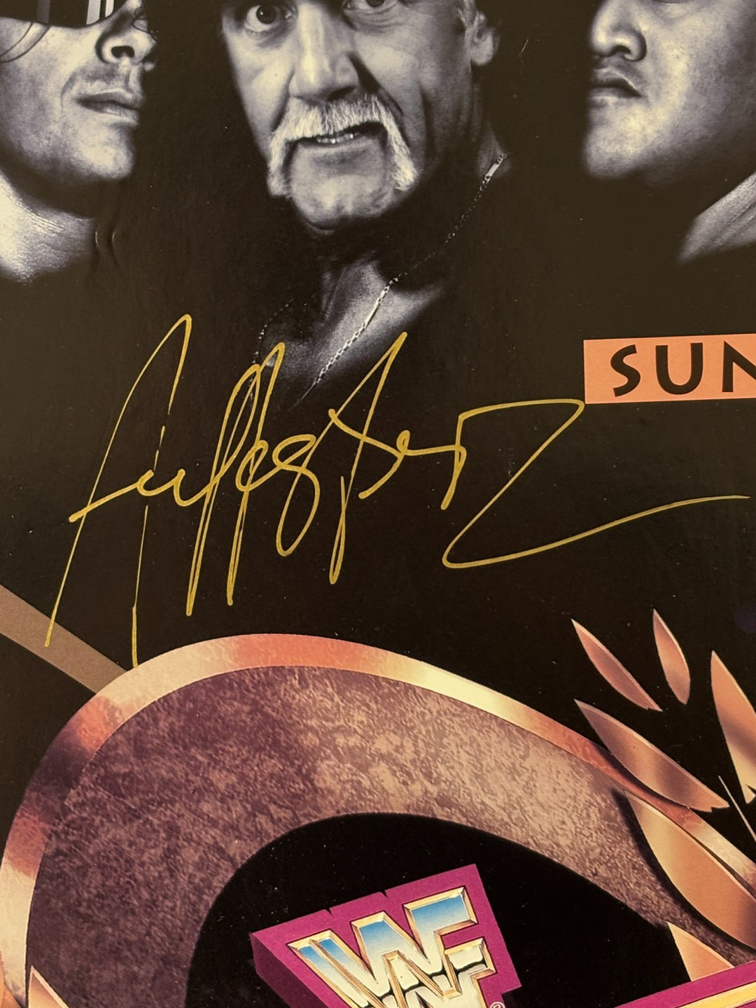 Wrestlemania IX Original Poster Signed Undertaker Bearer Crush Hulk Hogan JSA 9