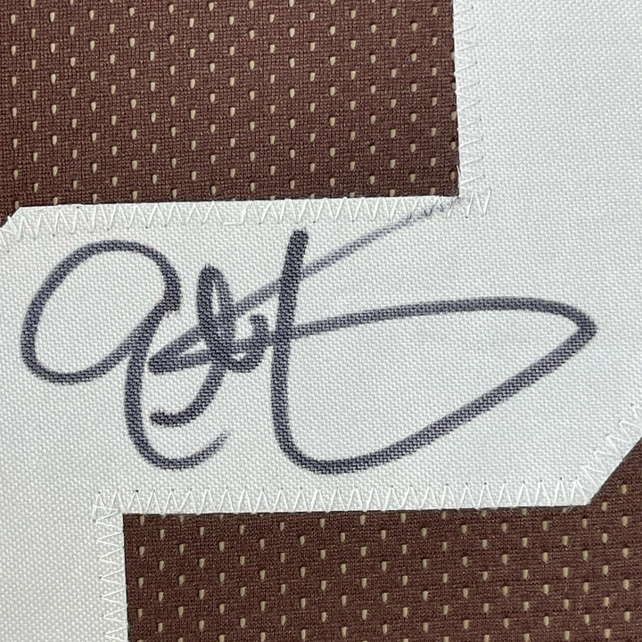 Framed Autographed/Signed Eric Metcalf 35x39 Cleveland Brown Jersey JSA COA