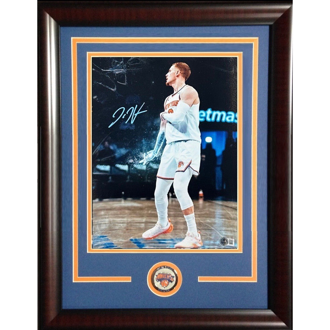 Donte Divincenzo Signed 11x14 Framed Photo Ice 3 Point NY Knicks Auto BAS COA