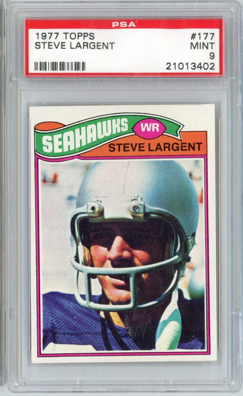Graded 1977 Topps Steve Largent #177 Seattle Seahawks Rookie RC Card PSA 9