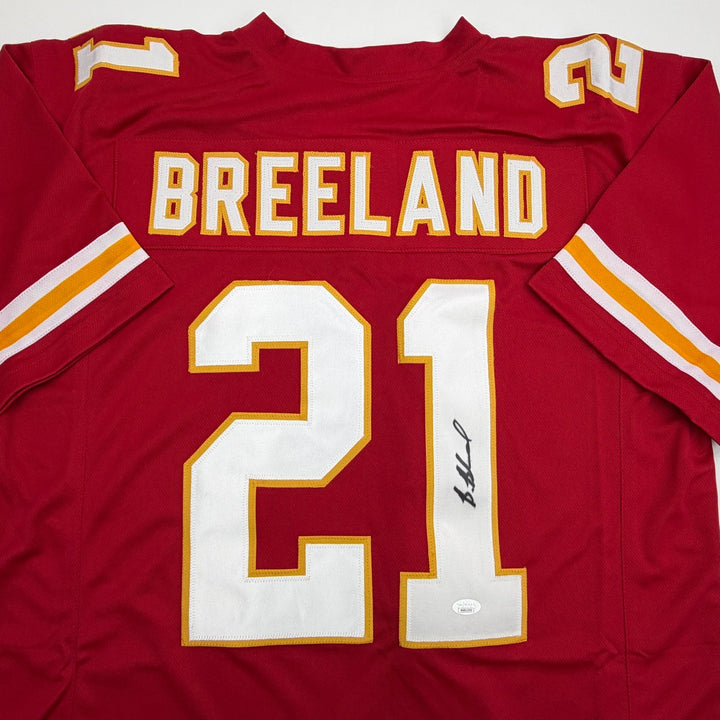 Autographed/Signed Bashaud Breeland Kansas City Red Football Jersey JSA COA