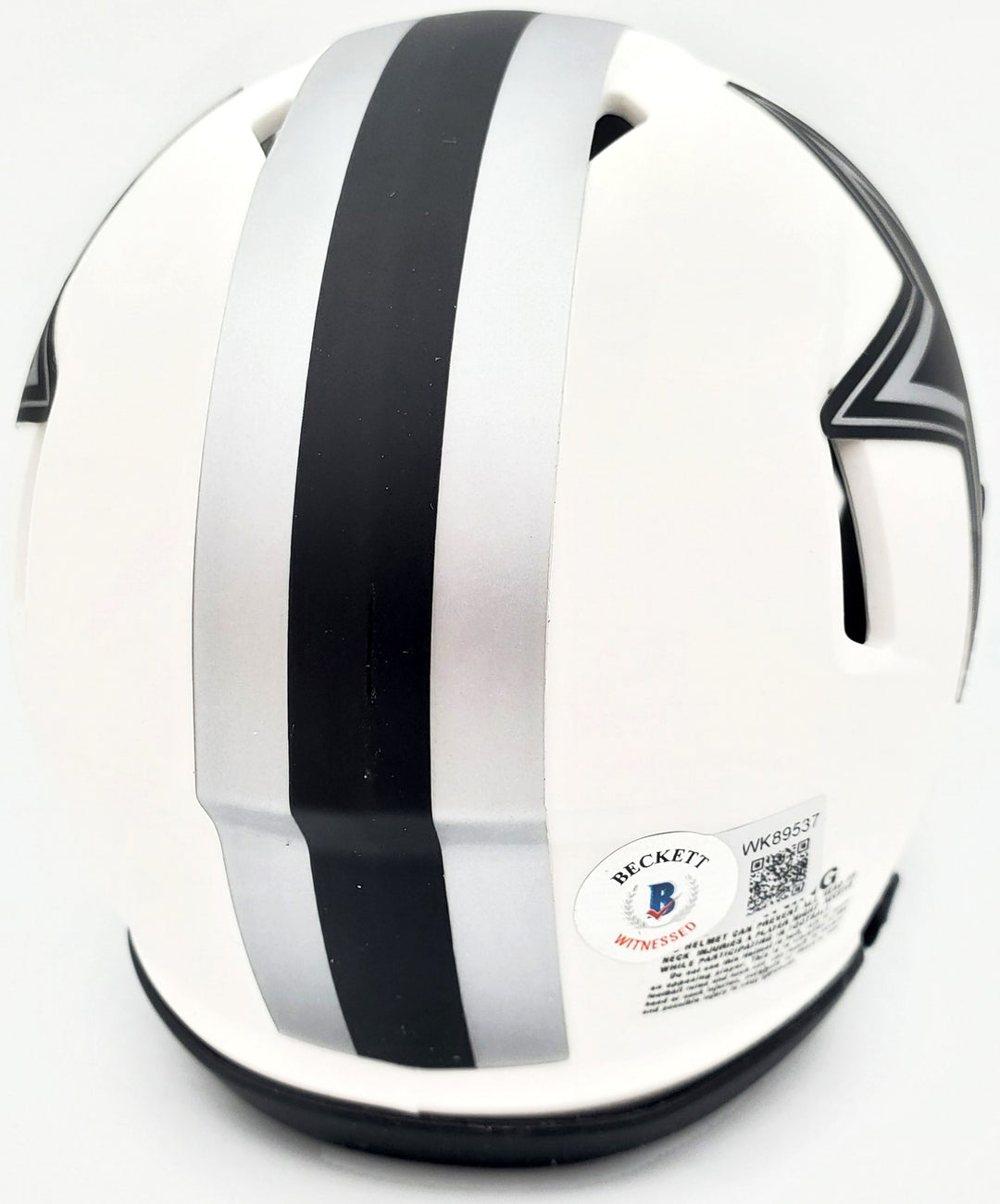 Herschel Walker Signed Cowboys Lunar Eclipse White Speed Mini Helmet Beckett