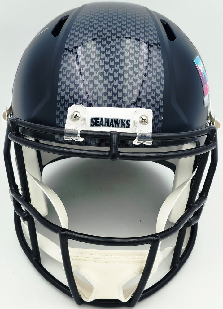 Mike Macdonald Signed Seahawks SB LX Full Size Replica Helmet BAS