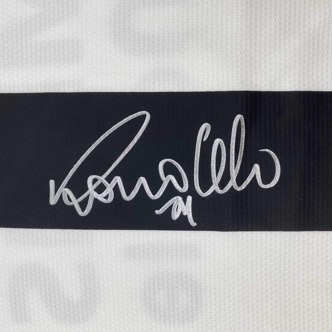 Autographed/Signed Ronaldo Nazario Real Madrid White Jersey Beckett BAS COA
