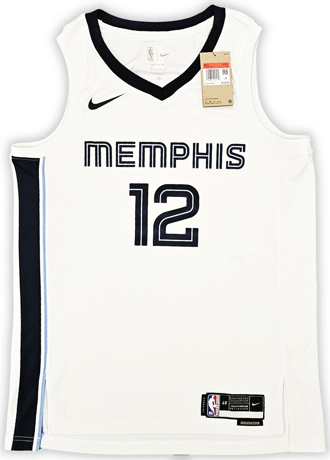 Grizzlies Ja Morant Auto White Nike Association Edt Swingman Jersey 48 Beckett