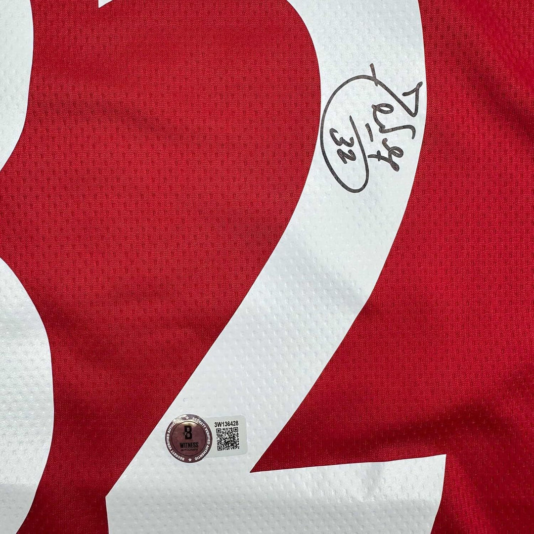 Framed Autographed/Signed Carlos Tevez 35x39 Manchester United Jersey BAS COA