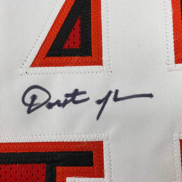 Autographed/Signed Dexter Jackson Tampa Bay Red Football Jersey JSA COA