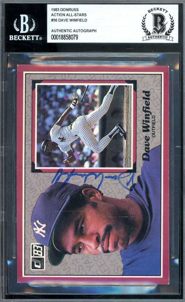 Dave Winfield Beckett BAS Signed 1983 Donruss Action All Stars Autograph