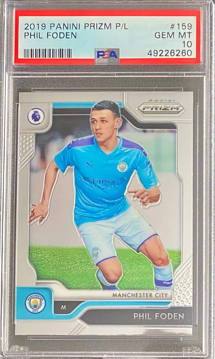 Graded 2019 Panini Prizm Premier League Phil Foden #159 Soccer Card PSA 10 Gem