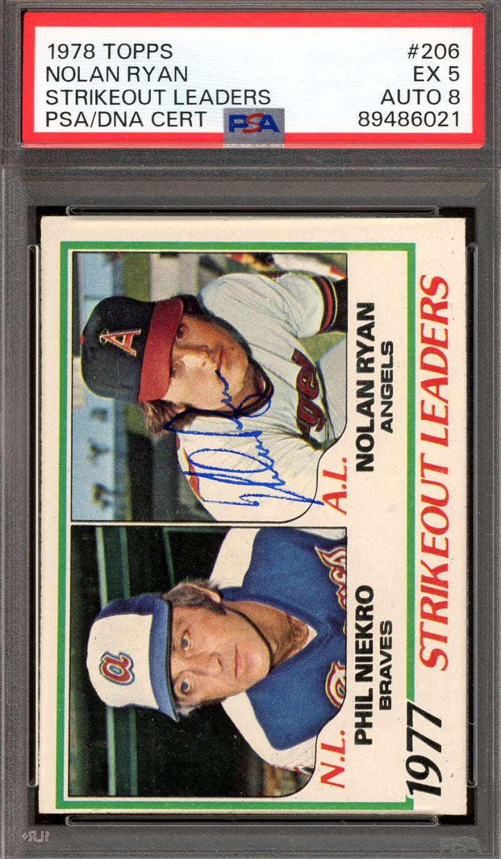 Nolan Ryan PSA DNA Signed 1978 Topps 1977 Leaders Autograph
