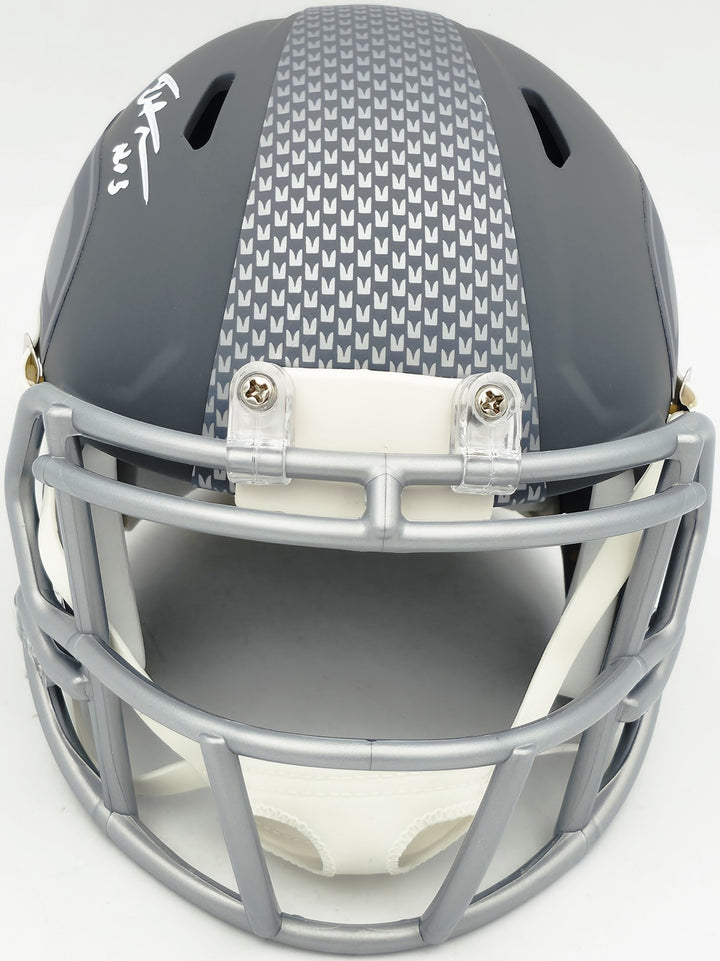 Tory Horton Signed Seattle Seahawks Slate Gray Speed Mini Helmet MCS Holo