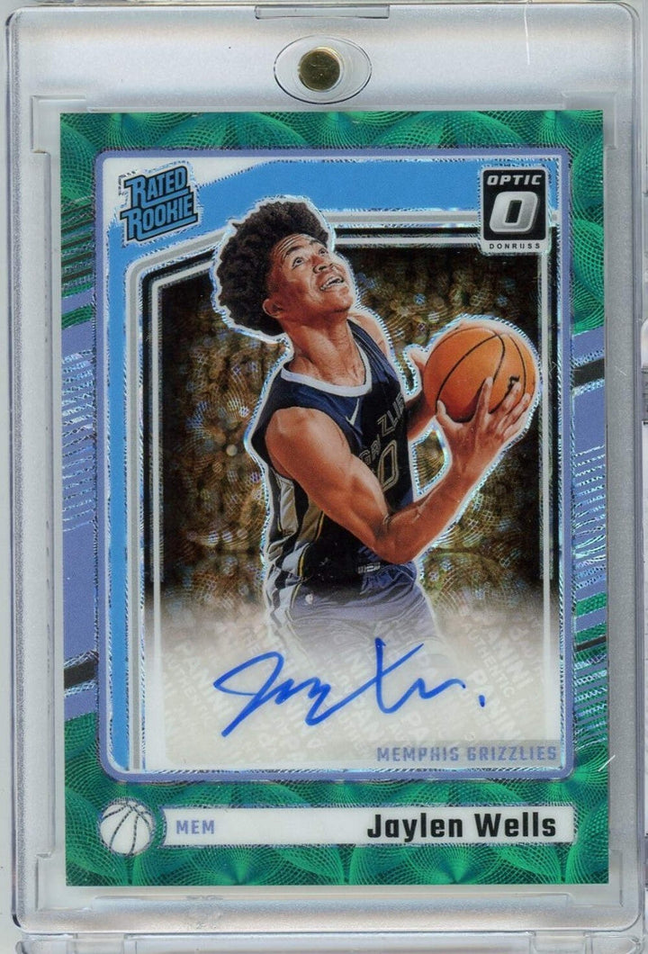 2024 Donruss Optic Jaylen Wells #327 /25 Green Scope Auto Rookie RC Card