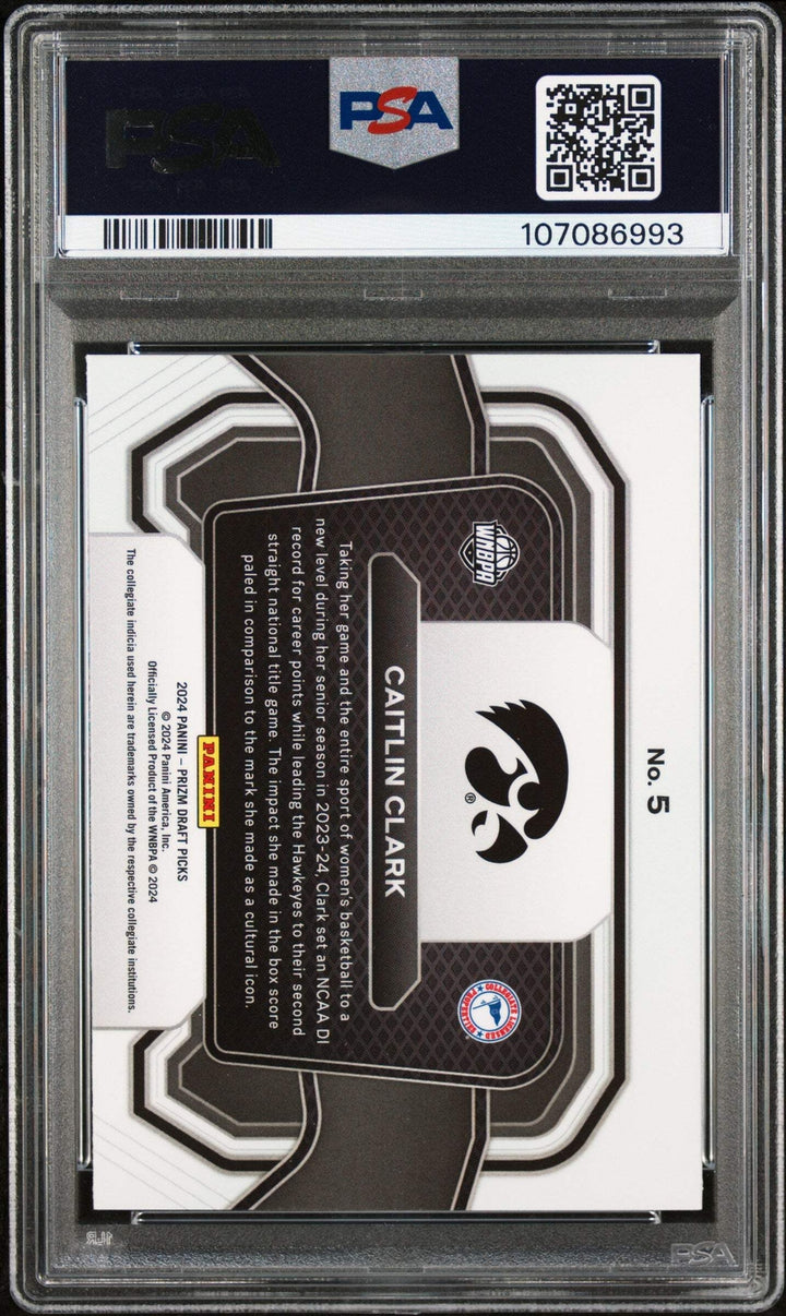 Graded 2024 Prizm DP Caitlin Clark #5 Campus Legends RC Basketball Card PSA 10