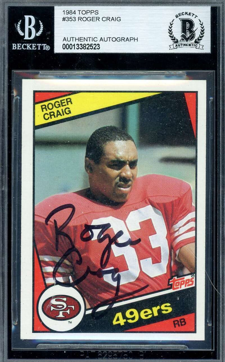 Roger Craig Beckett BAS Signed 1984 Topps Rookie Autograph