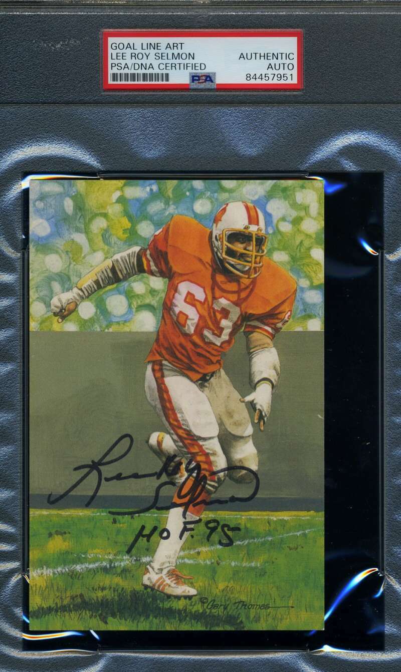 Lee Roy Selmon PSA DNA Slabbed Signed Goal Line Art Card Autograph GLAC
