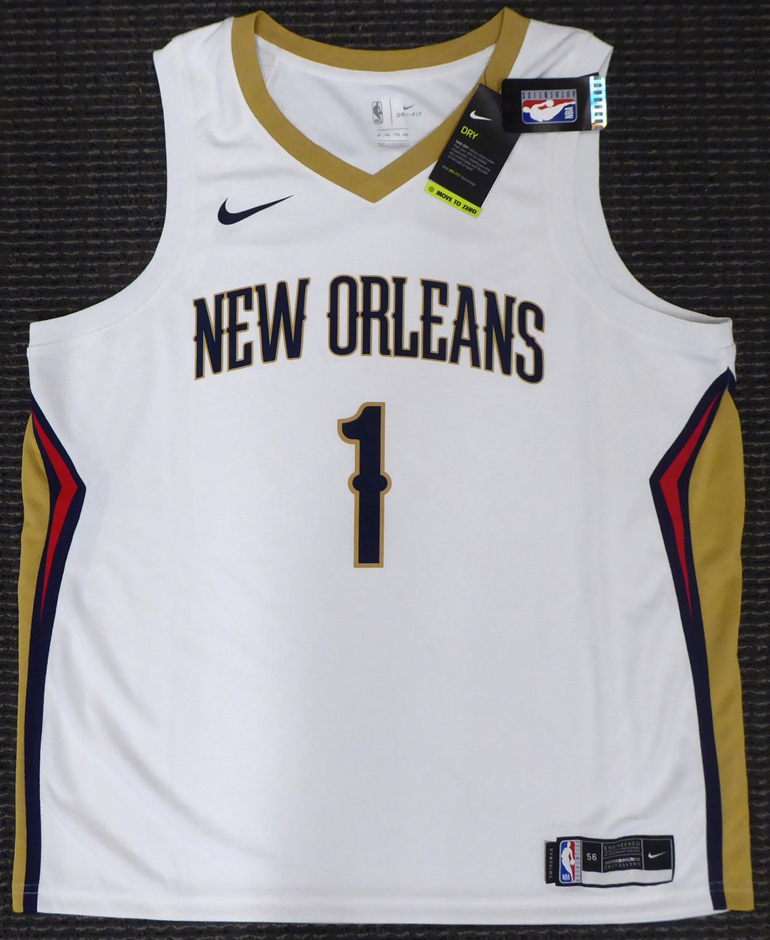 Pelicans Zion Williamson Auto Authentic White Nike Jersey Size 56 Fanatics Holo