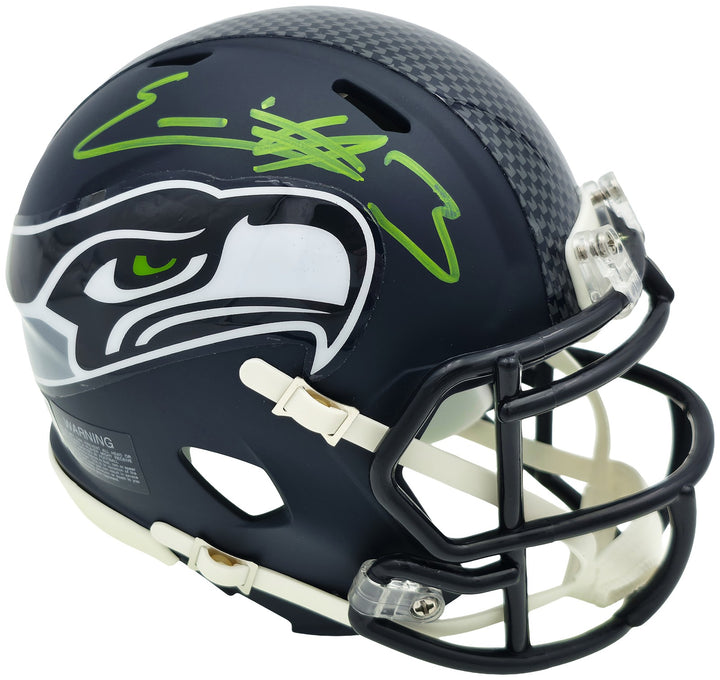 Nick Emmanwori Signed Seattle Seahawks Blue Speed Mini Helmet Beckett Witness