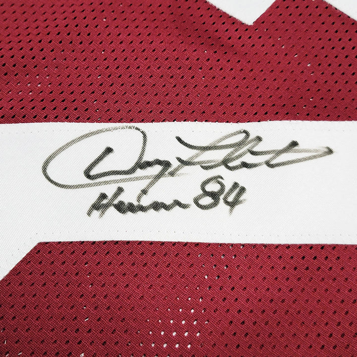 Boston College Eagles Doug Flutie Signed Red Jersey Beckett BAS Witness