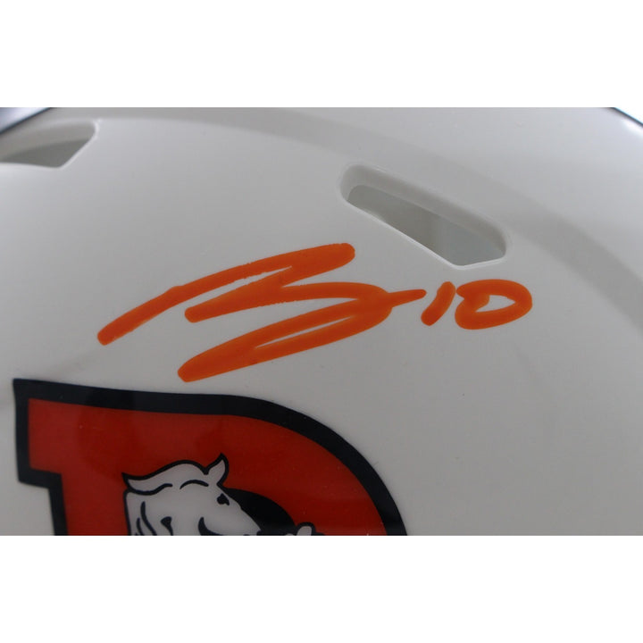 Bo Nix Autographed Denver Broncos 2023 ALT Mini Helmet Beckett Witness 57281