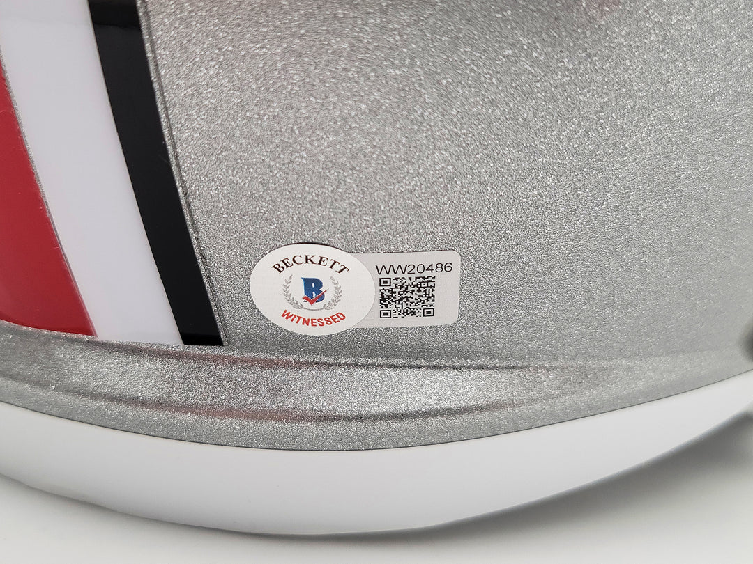 Jaxon Smith-Njigba Auto Ohio State Buckeyes Silver Full Size Rep Speed Helmet