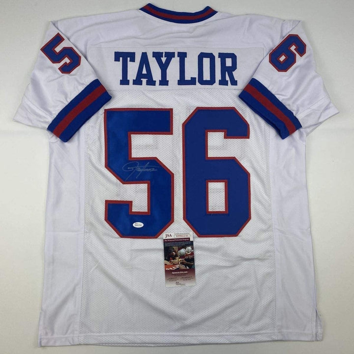 Autographed/Signed LAWRENCE TAYLOR New York White Jersey JSA COA Auto