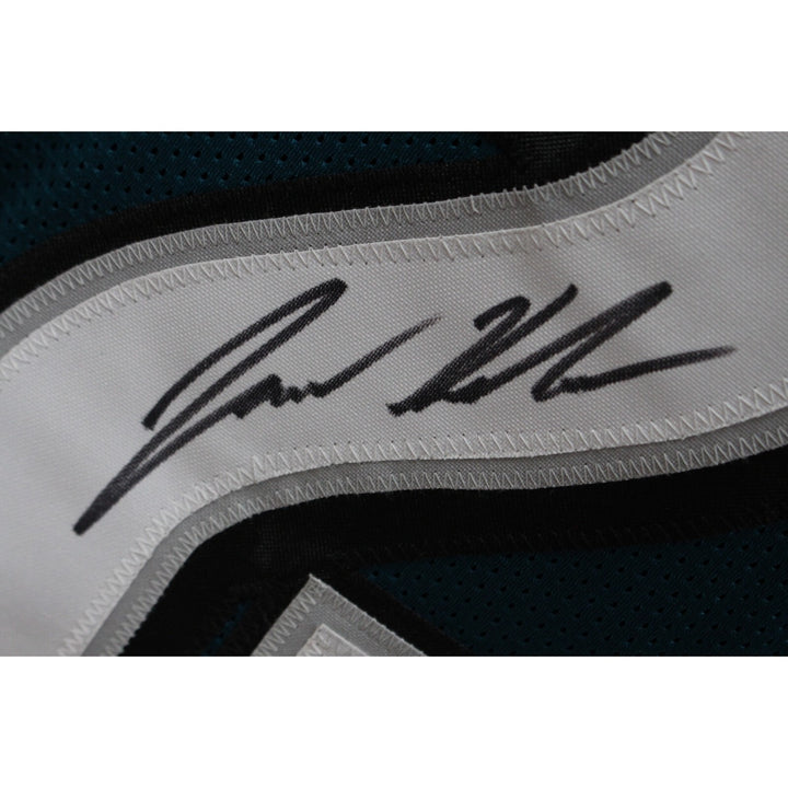 Jason Kelce Autographed/Signed Pro Style Green Jersey PSA 45803