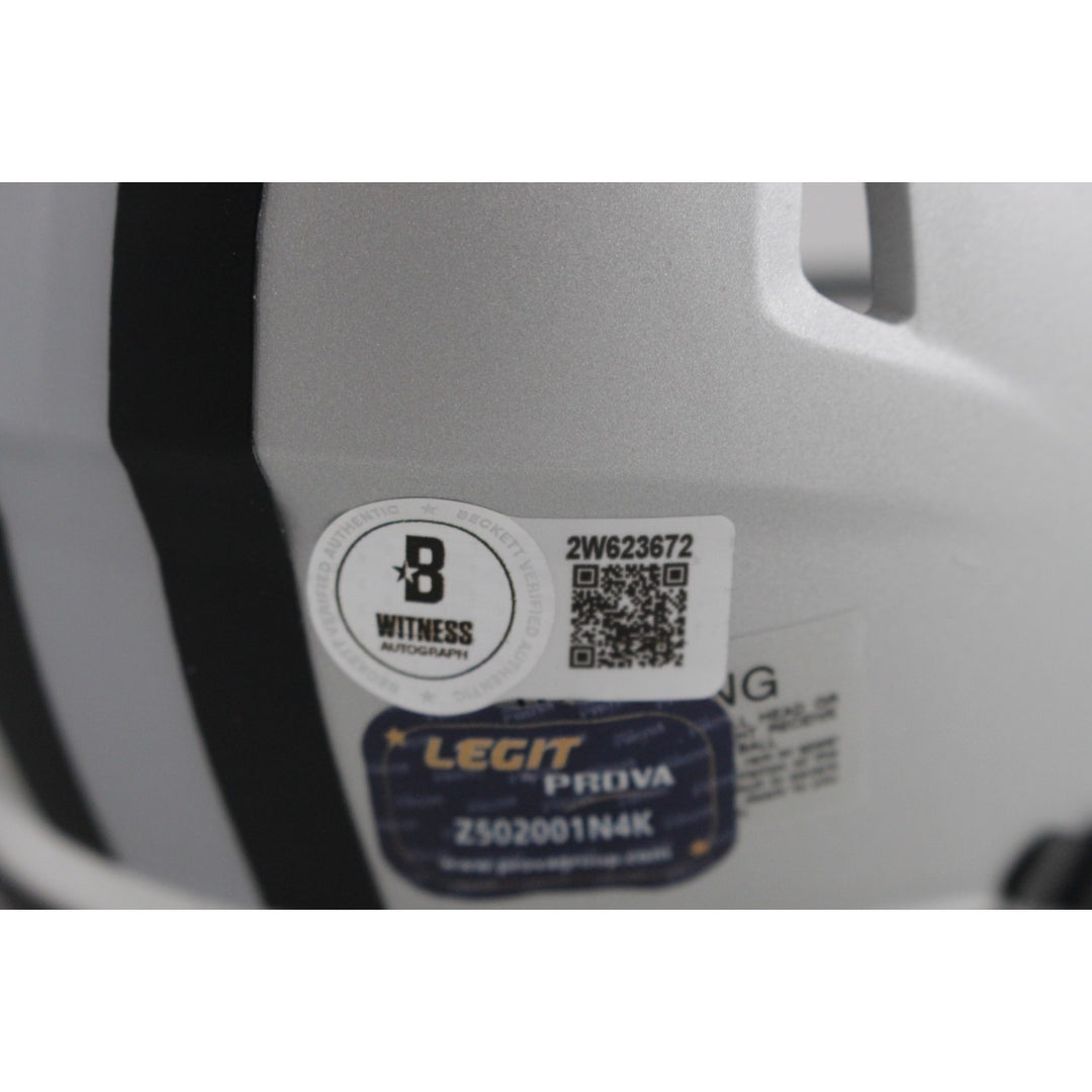 Emmitt Smith Autographed Dallas Cowboys Rave Mini Helmet Beckett Witness 49608
