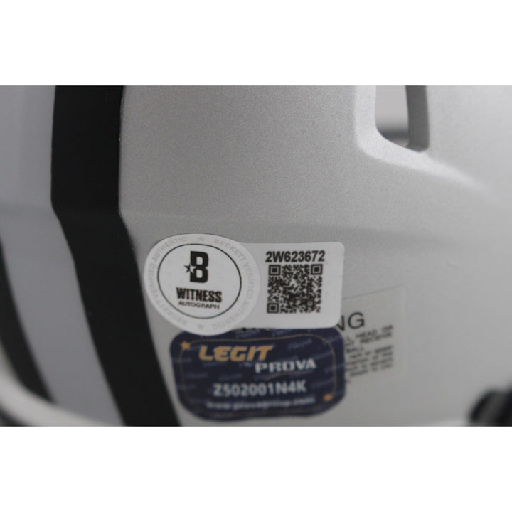 Emmitt Smith Autographed Dallas Cowboys Rave Mini Helmet Beckett Witness 49608