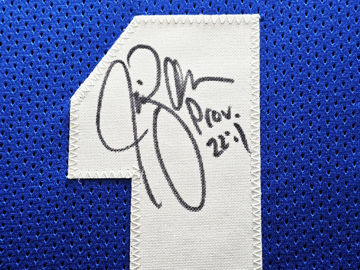 Seattle Seahawks Jim Zorn Signed Framed Blue Jersey MCS Holo