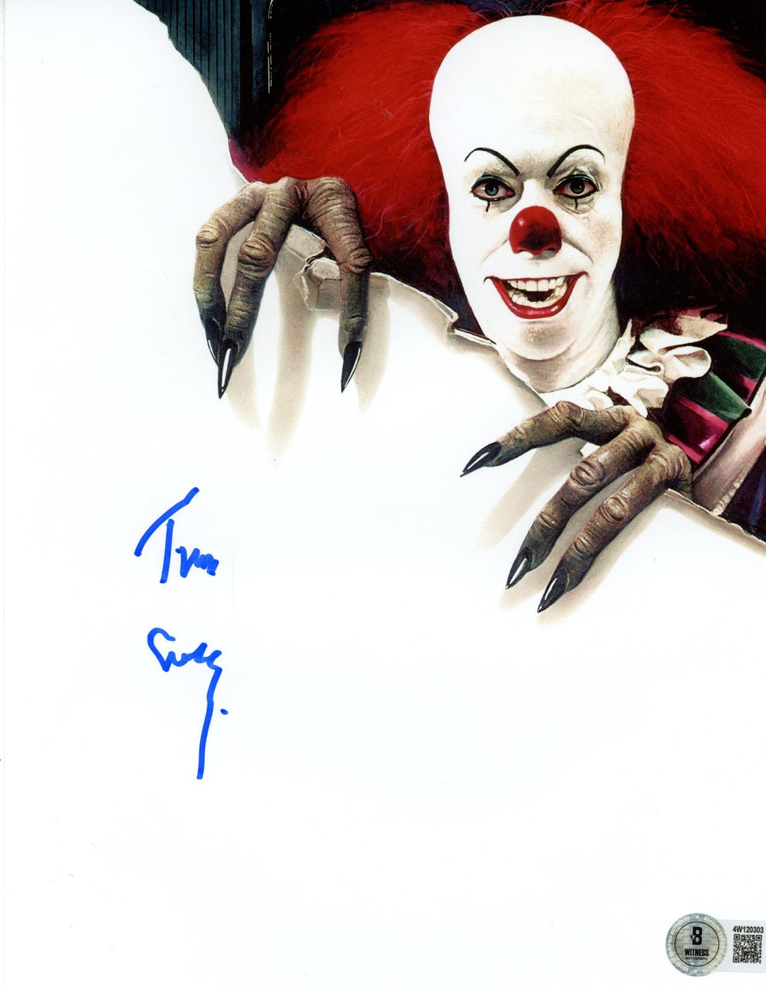 Tim Curry Autographed/Signed IT The Movie 8x10 Photo Beckett 54829