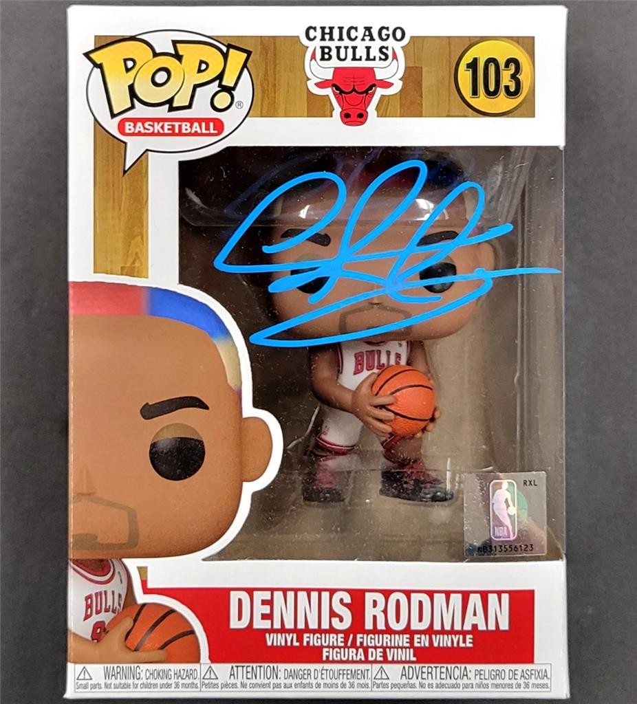 Dennis Rodman signed Chicago Bulls Funko Pop! 103 figure autograph ~ Beckett BAS