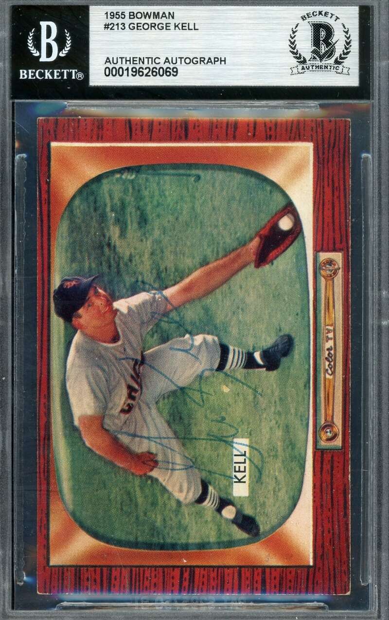 George Kell Beckett BAS Autograph 1955 Bowman Signed White Sox