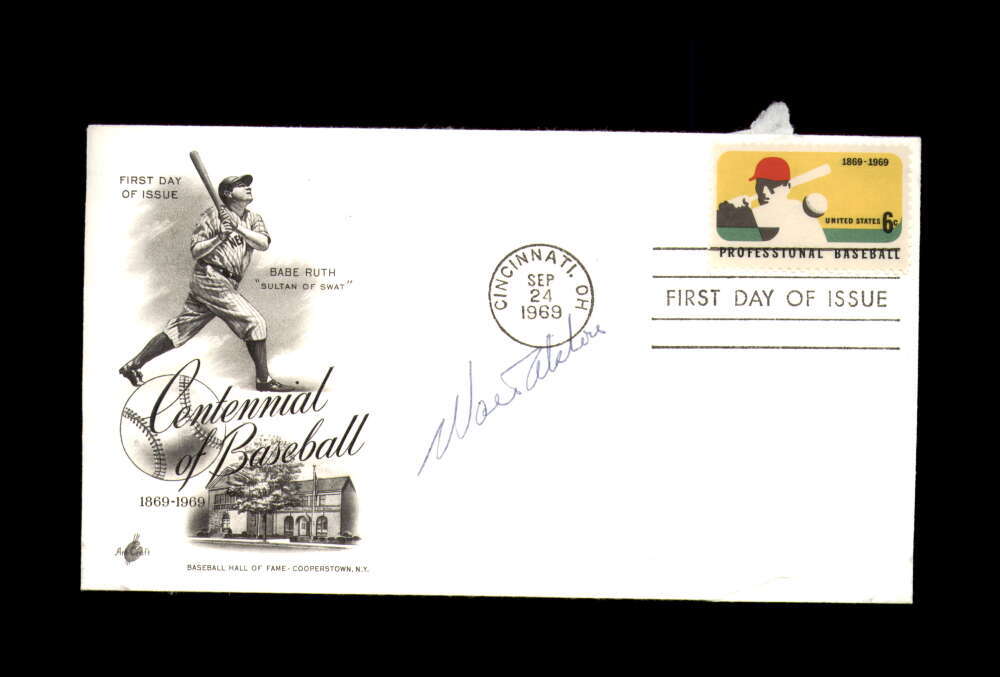 Walt Alston PSA DNA Signed 1969 Centennial First Day Cover Cache FDC Autograph
