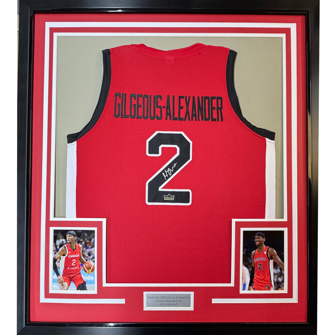 Framed Facsimile Autographed Shai Gilgeous-Alexander 35x39 Reprint Laser Jersey