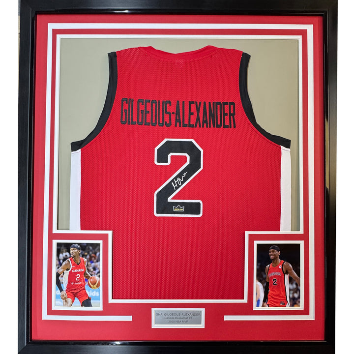 Framed Facsimile Autographed Shai Gilgeous-Alexander 35x39 Reprint Laser Jersey