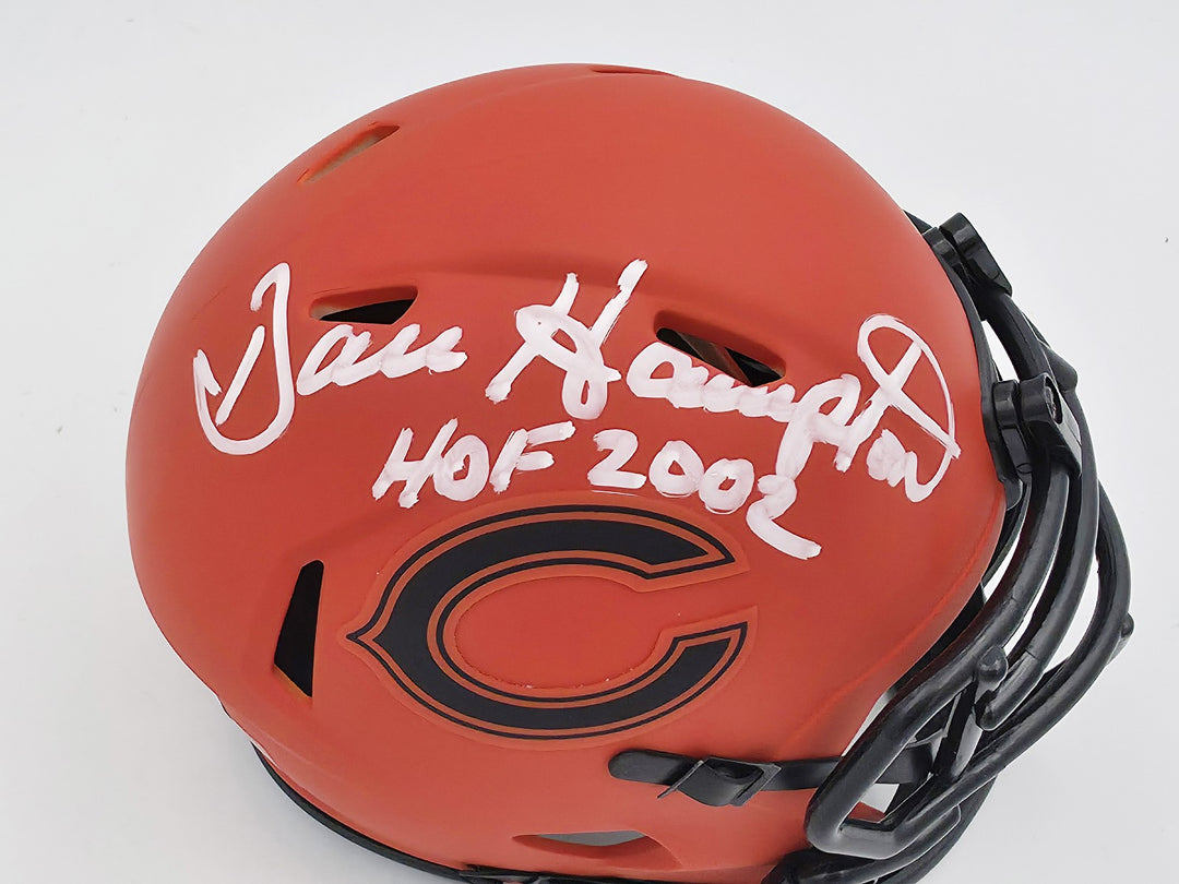 Dan Hampton Signed Chicago Bears Rave Orange Mini Helmet "HOF 2002" Beckett Wit